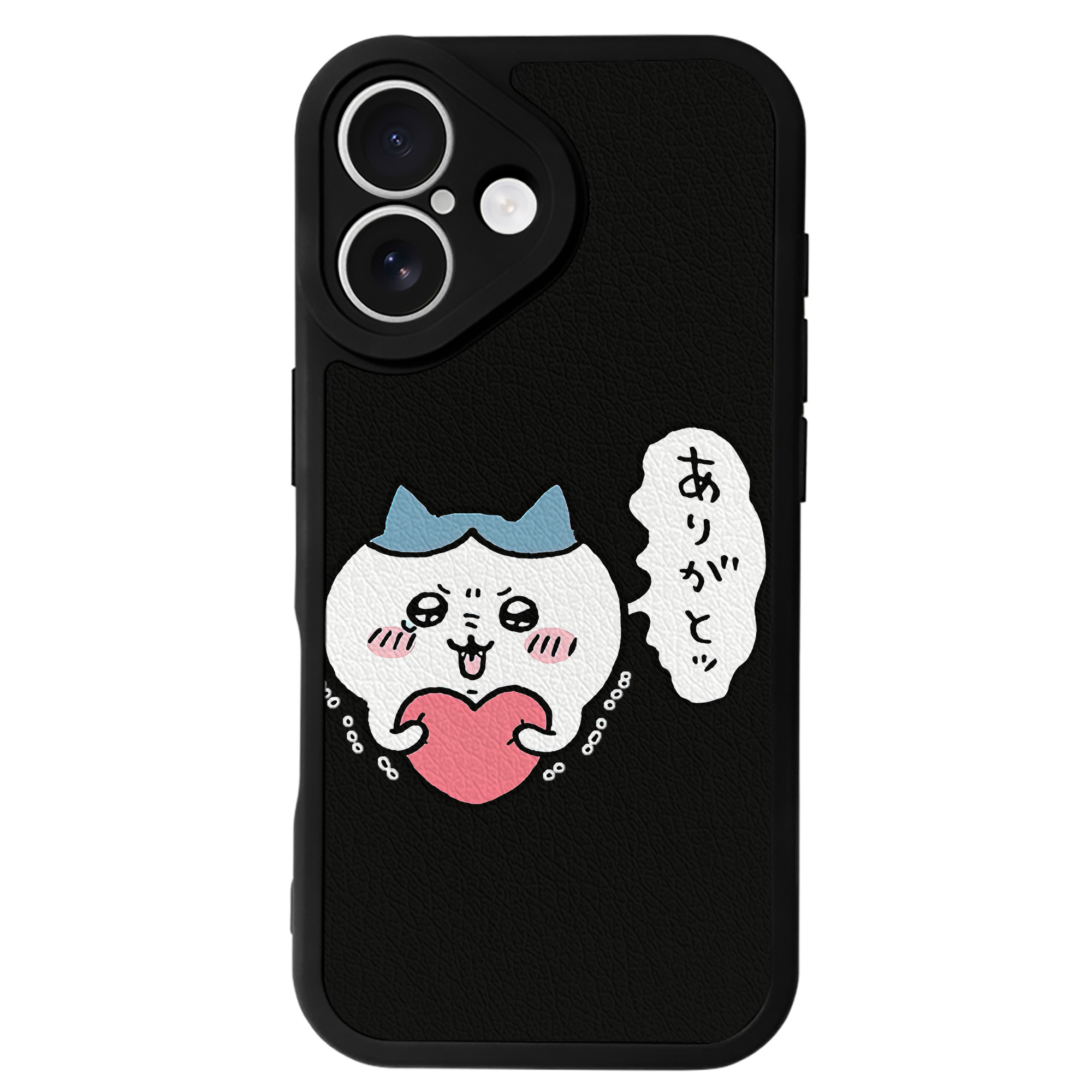 （画像用） ちいかわ ハチワレ Chii-kawa hachiware 【iPhone 16シリーズ対応】シリコンスマホケース（レザー調） 材質：シリコン